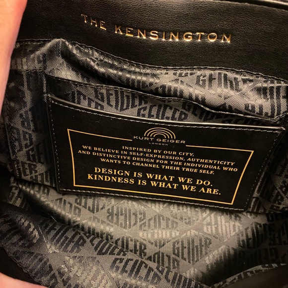 Kurt Geiger Black and Gold Quilted Shoulder Bag - Picture 9 of 10